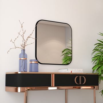 Wall mirror ATLANTIS 62x62 cm black