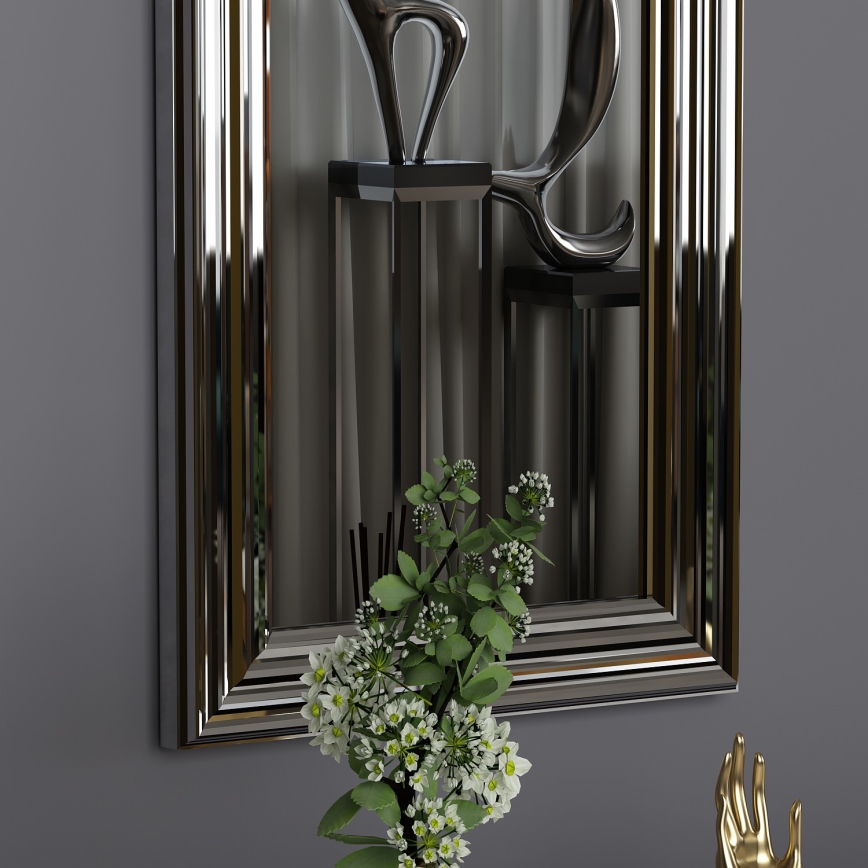 Wall mirror BOSS 90x30 cm silver