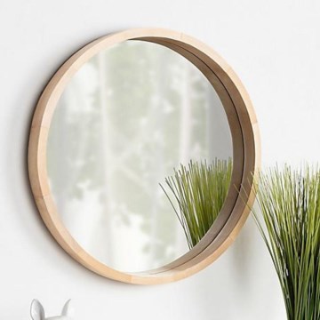 Wall mirror d. 45 cm pine