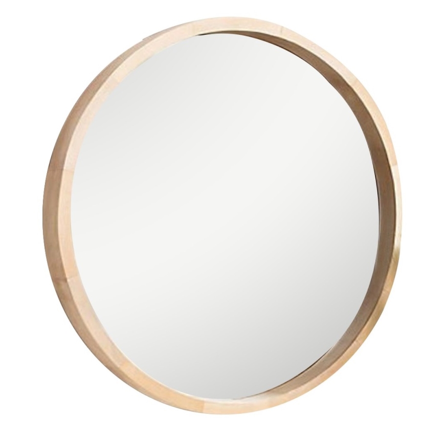 Wall mirror d. 45 cm pine