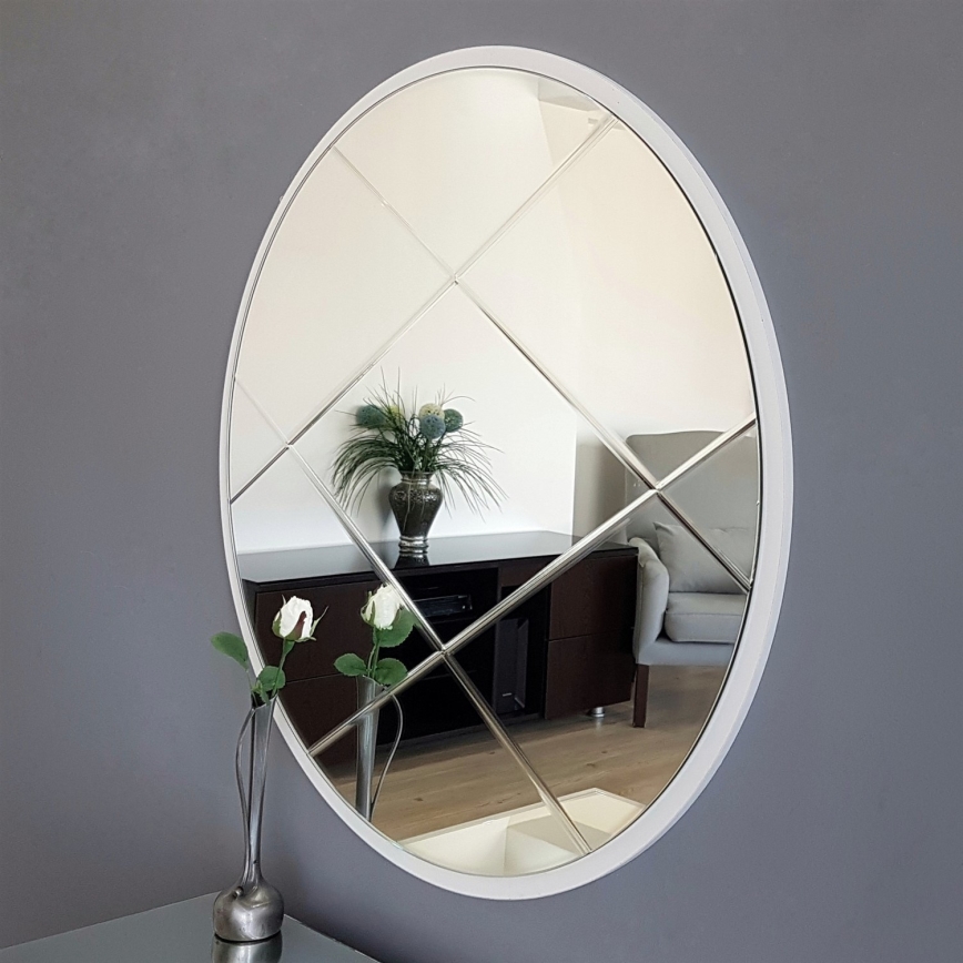 Wall mirror d. 60 cm white