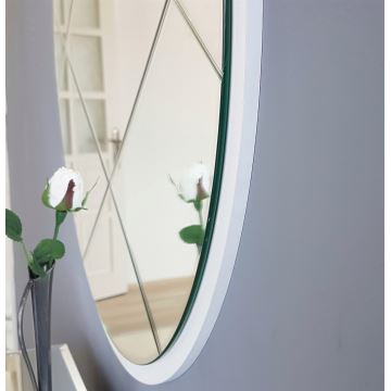 Wall mirror d. 60 cm white