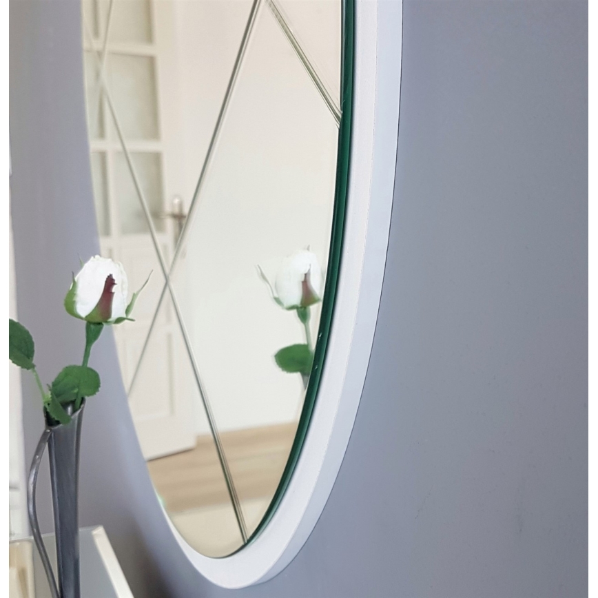 Wall mirror d. 60 cm white