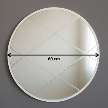 Wall mirror d. 60 cm white