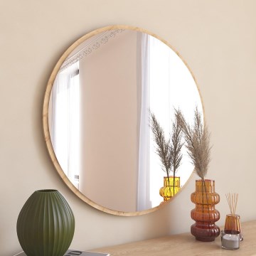 Wall mirror OZZE d. 60 cm brown