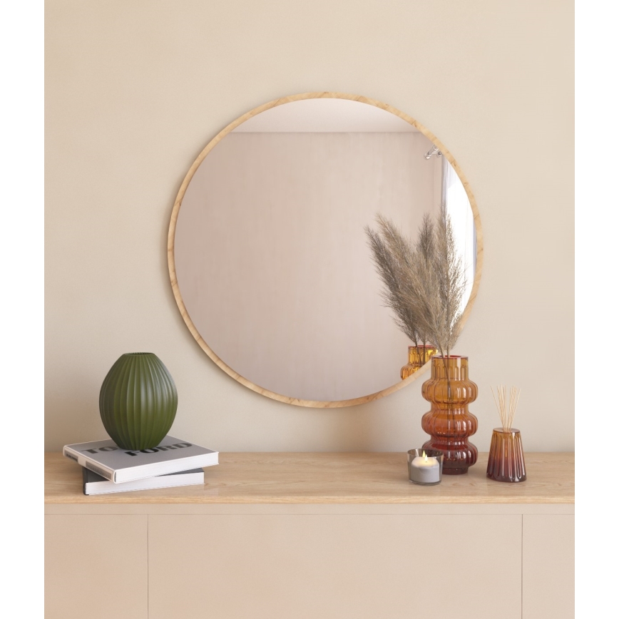 Wall mirror OZZE d. 60 cm brown