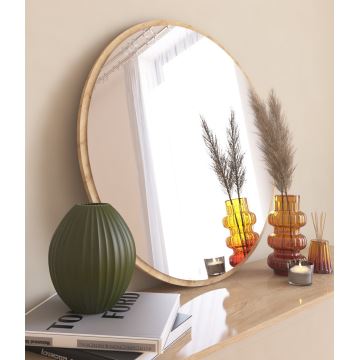 Wall mirror OZZE d. 60 cm brown