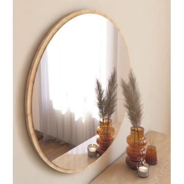 Wall mirror OZZE d. 60 cm brown