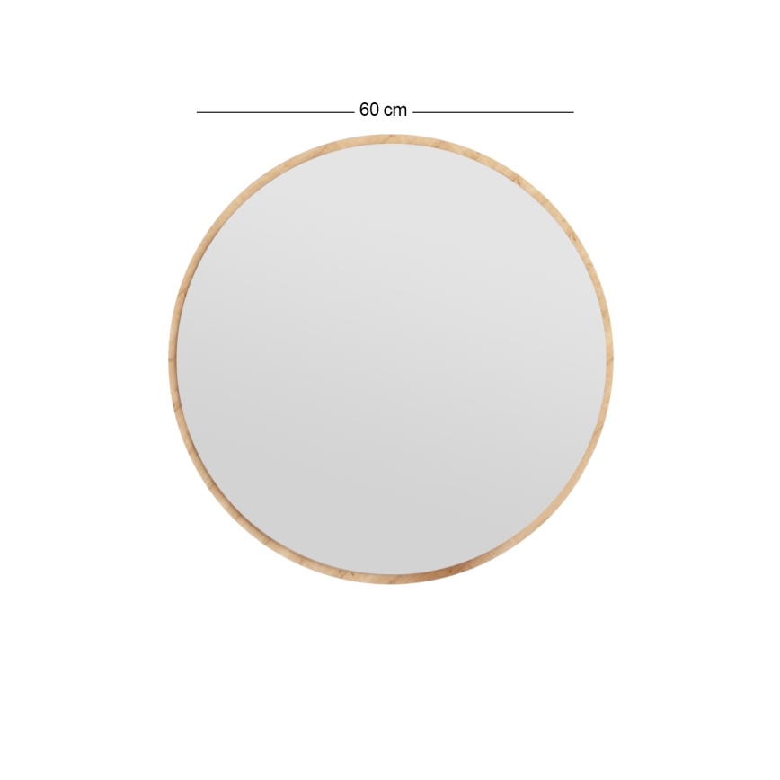 Wall mirror OZZE d. 60 cm brown