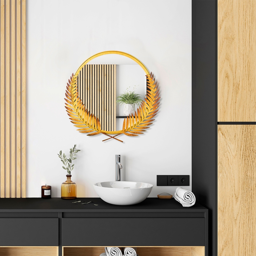 Wall mirror PALM 59x57 cm gold