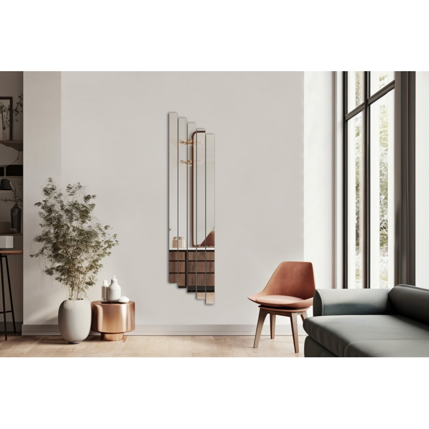 Wall mirror RECTANGULAR 100x25 cm - 5 parts