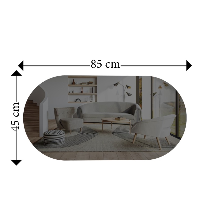 Wall mirror RIORS 85x45 cm black