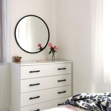 Wall mirror SIYAH d. 60 cm black