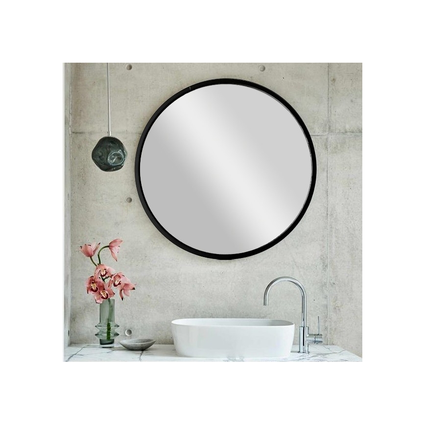 Wall mirror SIYAH d. 60 cm black