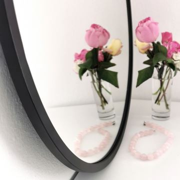 Wall mirror SIYAH d. 60 cm black