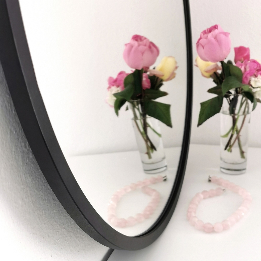 Wall mirror SIYAH d. 60 cm black