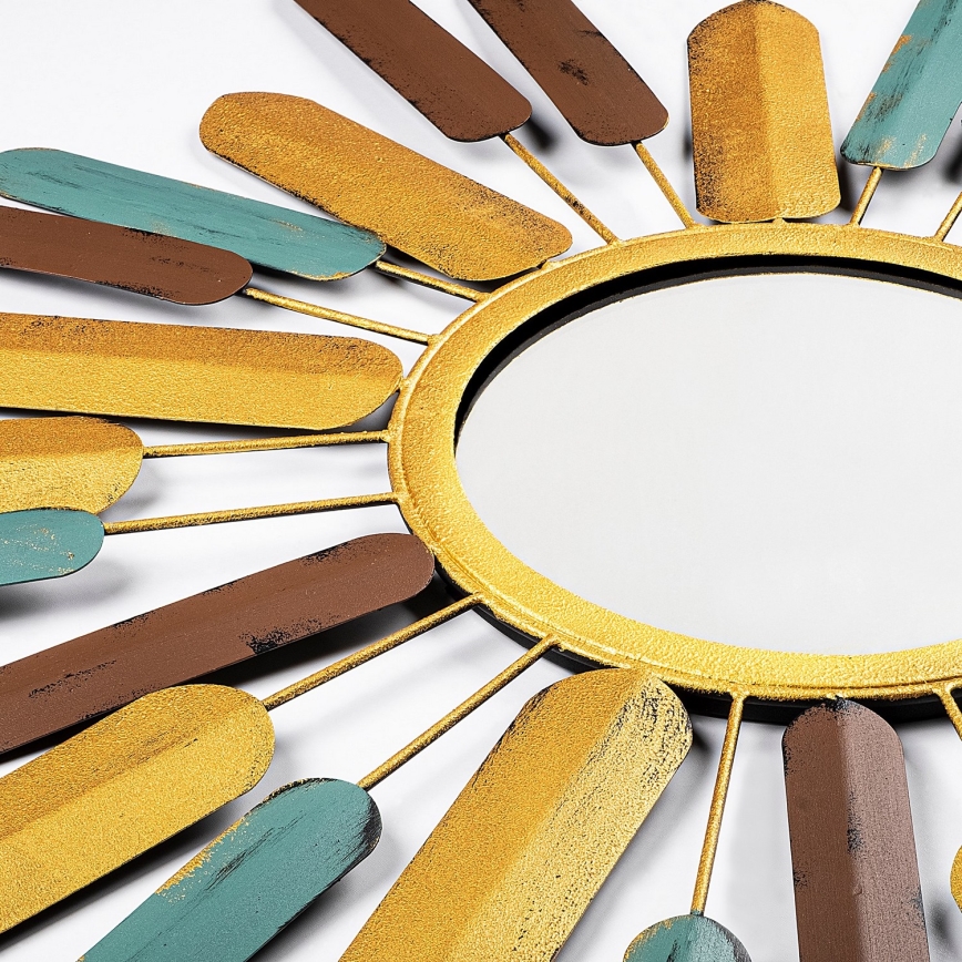 Wall mirror SUN d. 75 cm yellow