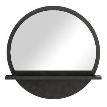 Wall mirror with a shelf 45x45 cm black