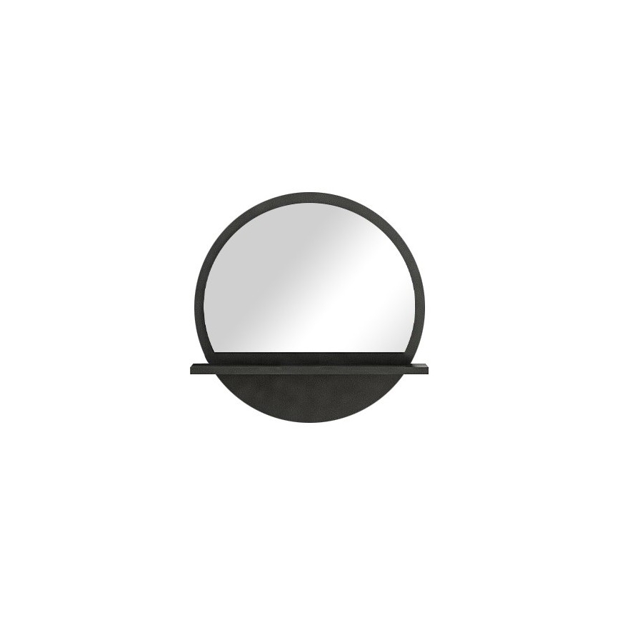 Wall mirror with a shelf 45x45 cm black