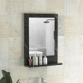 Wall mirror with a shelf 60x45 cm black