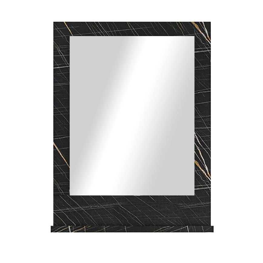 Wall mirror with a shelf 60x45 cm black