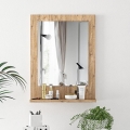 Wall mirror with a shelf 60x45 cm pine atlantic