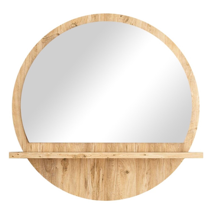 Wall mirror with a shelf d. 60 cm pine atlantic