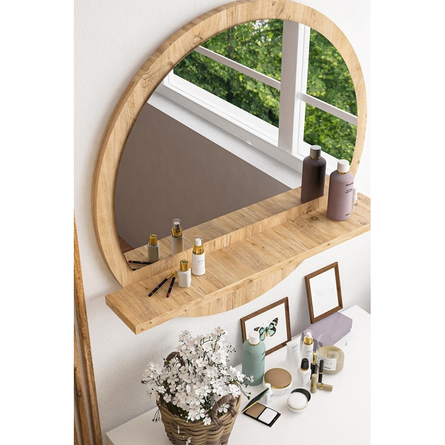 Wall mirror with a shelf d. 60 cm pine atlantic