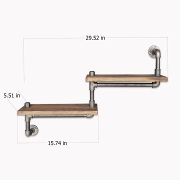 Wall shelf BORURAF 35x75 cm spruce