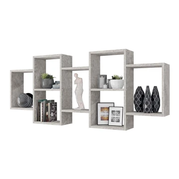 Wall shelf TRIO 65x161 cm grey