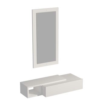 Wall shelf + wall mirror VIEN white