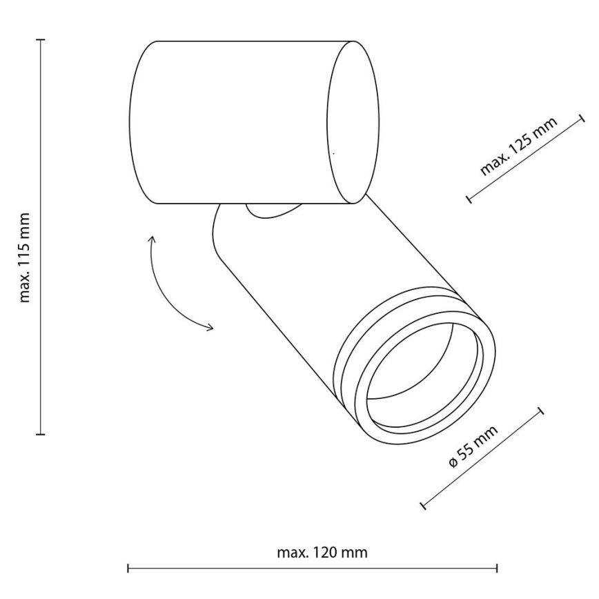 Wall spotlight JET SET 1xGU10/10W/230V white