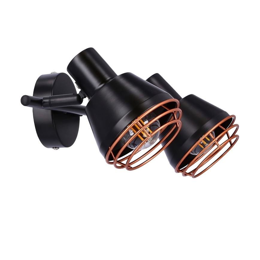 Wall spotlight NERIA 2xE14/40W/230V black/copper