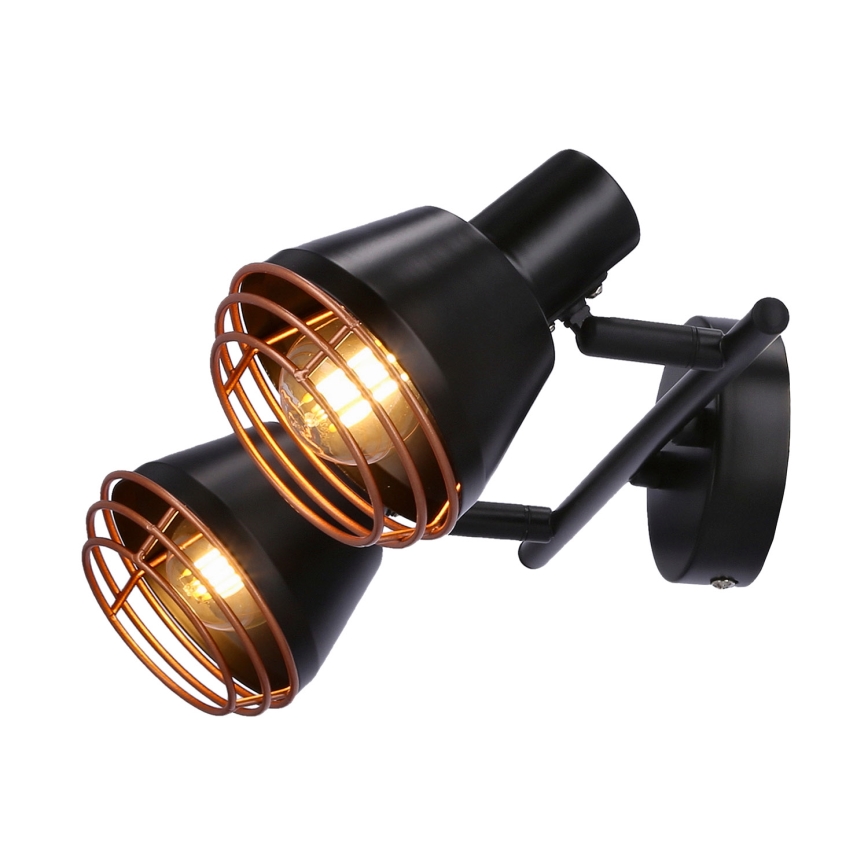 Wall spotlight NERIA 2xE14/40W/230V black/copper