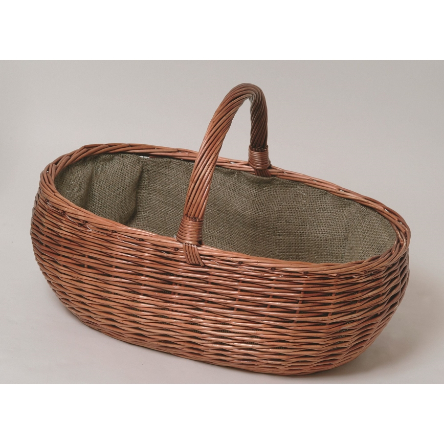 Wicker basket for wood with a handle 40x65 cm