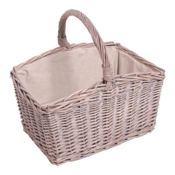 Wicker basket for wood with a handle 43x46 cm