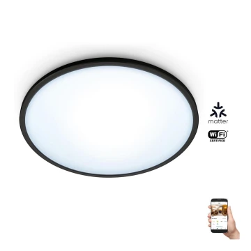 WiZ - LED Dimmable ceiling light SUPERSLIM LED/16W/230V 2700-6500K Wi-Fi black