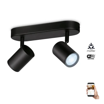 WiZ - LED Dimmable spotlight IMAGEO 2xGU10/4,9W/230V 2700-6500K Wi-Fi CRI 90 black