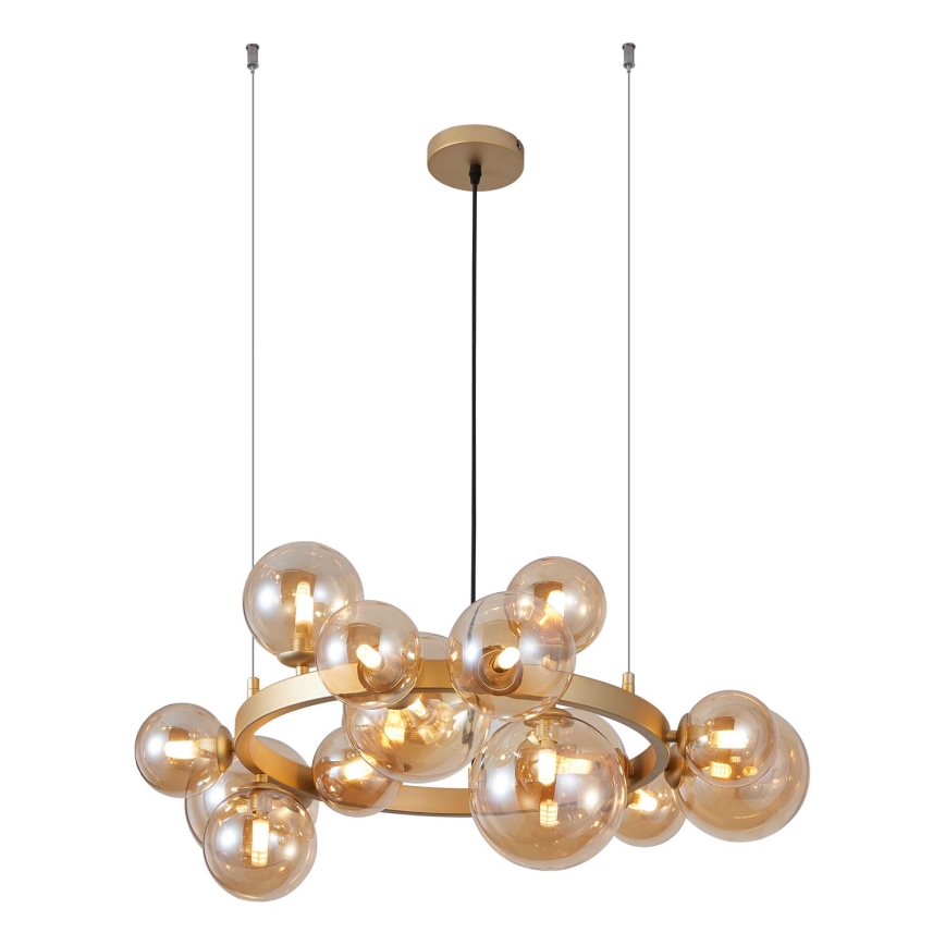 Wofi 5014-1501W - LED Chandelier on a string VILLA 15xG9/3W/230V gold