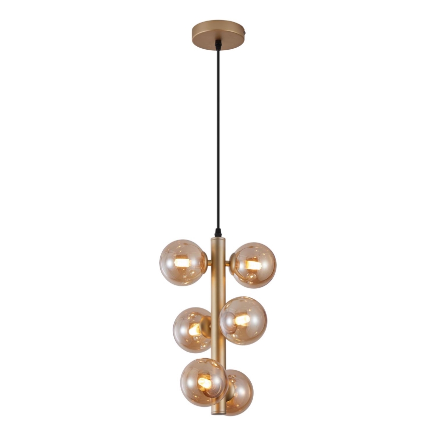 Wofi 6014-601W - LED Chandelier on a string VILLA 6xG9/3W/230V gold