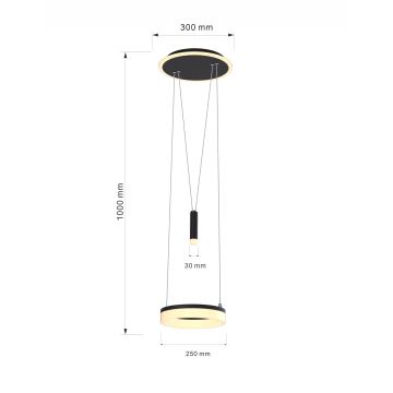 Wofi 6054-302 - LED Dimmable chandelier on a string JESSE LED/15,5W/230V black