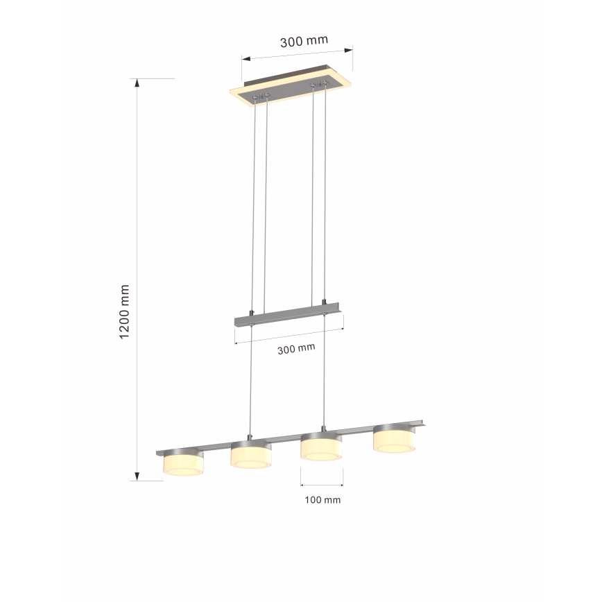 Wofi 7054-503 - LED Dimmable chandelier on a string JESSE LED/21W/230V matte chrome