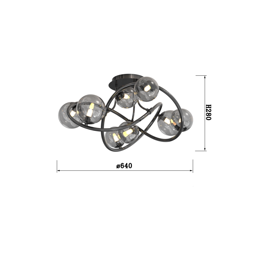 Wofi 9014-805 - LED Surface-mounted chandelier NANCY 8xG9/3,5W/230V black chrome