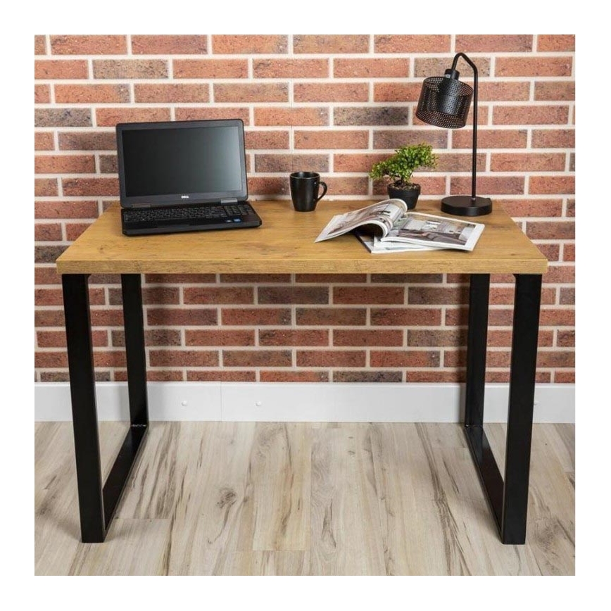 Work table BLAT 120x60 cm black/brown