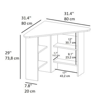 Work table CORNER 73,8x80 cm anthracite