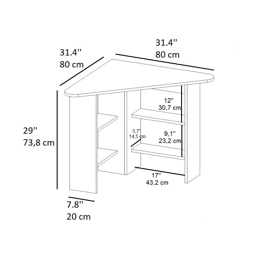 Work table CORNER 73,8x80 cm anthracite