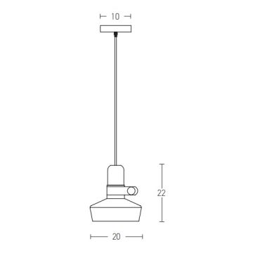 Zambelis 1992 - Chandelier on a string 1xE27/40W/230V oak/white