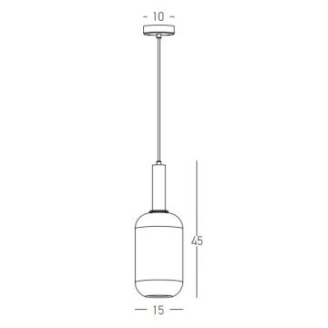 Zambelis 22070 - Chandelier on a string 1xE27/40W/230V d. 15 cm gold