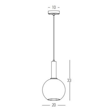 Zambelis 22071 - Chandelier on a string 1xE27/40W/230V d. 20 cm gold