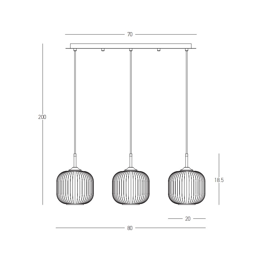 Zambelis 22074 - Chandelier on a string 3xE27/40W/230V